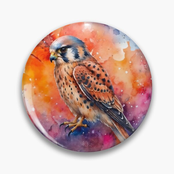Item preview, Kestrel on Colourful Watercolour Background designed and sold by CursedTeaDesigns.