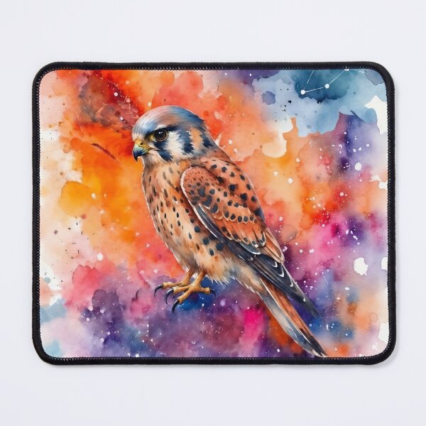 Item preview, Kestrel on Colourful Watercolour Background designed and sold by CursedTeaDesigns.