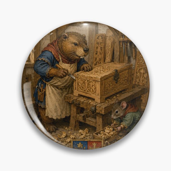 Item preview, The Beaver Carpenter’s Carved Treasure Chest designed and sold by Drift Pattern Studio.