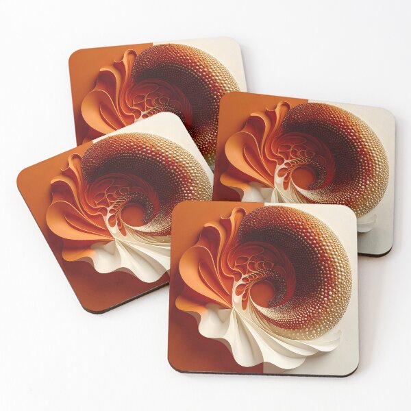 Item preview, Abstract Spiral Design in Copper and White designed and sold by Vicky Brago-Mitchell®.