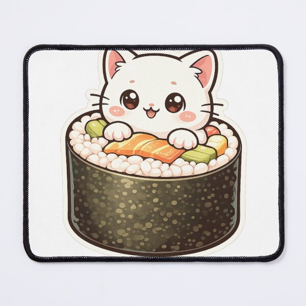 Item preview, Cute Kawaii Cat Sushi - Japanese Food Lover Sticker Design designed and sold by zdzdesigner.