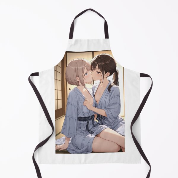 Item preview, Sapphic Romance Intimate Anime Girls in Yukata designed and sold by JapaneseArtAI.