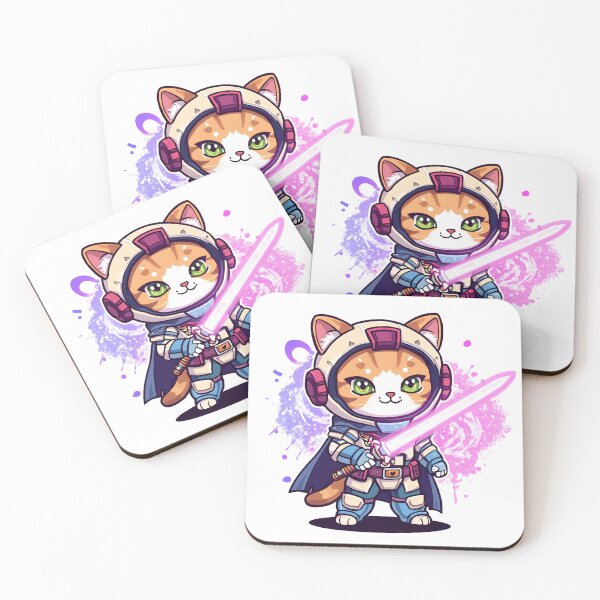 Item preview, Cute Sci-Fi Cat Hero with Glowing Sword | Kawaii Space Warrior designed and sold by muhammadkhafidh.
