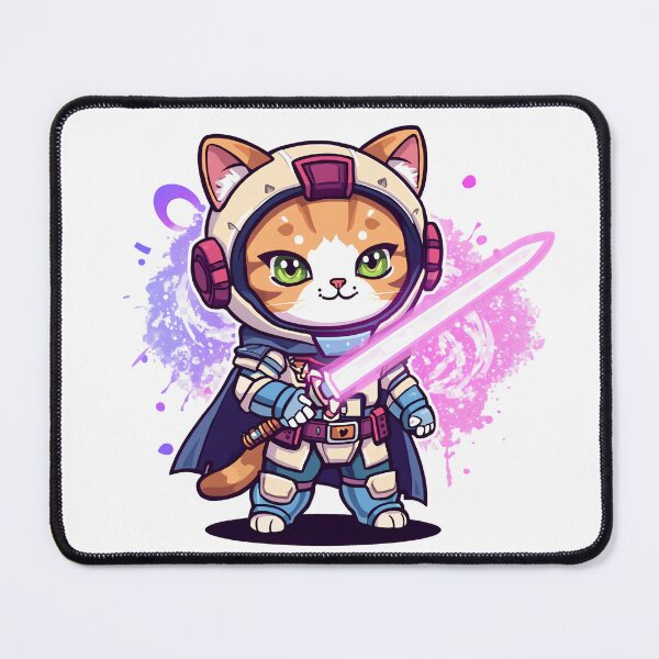 Item preview, Cute Sci-Fi Cat Hero with Glowing Sword | Kawaii Space Warrior designed and sold by muhammadkhafidh.