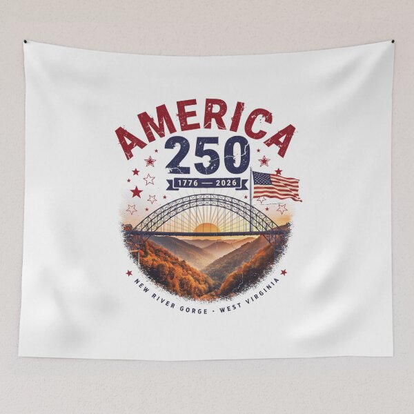 Item preview, America 250 New River Gorge West Virginia 1776-2026 Vintage USA Tee v3 designed and sold by DarylWelsh2024.