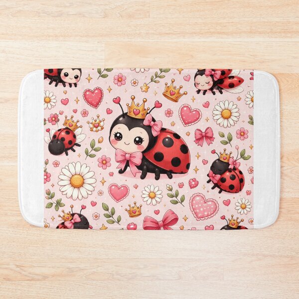 Item preview, Cute Ladybug Princess Kawaii Pattern with Daisies, Bows & Hearts designed and sold by Moonlight Studio.