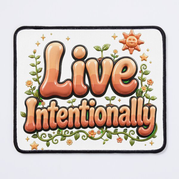Item preview, Live Intentionally Terracotta Peach Botanical Sun Retro Typography Quote designed and sold by AuraVibesArts .