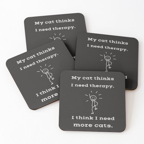 Item preview, My Cat Thinks I Need Therapy – Funny Minimalist Cat Humor Design designed and sold by TetelestaiWeave.