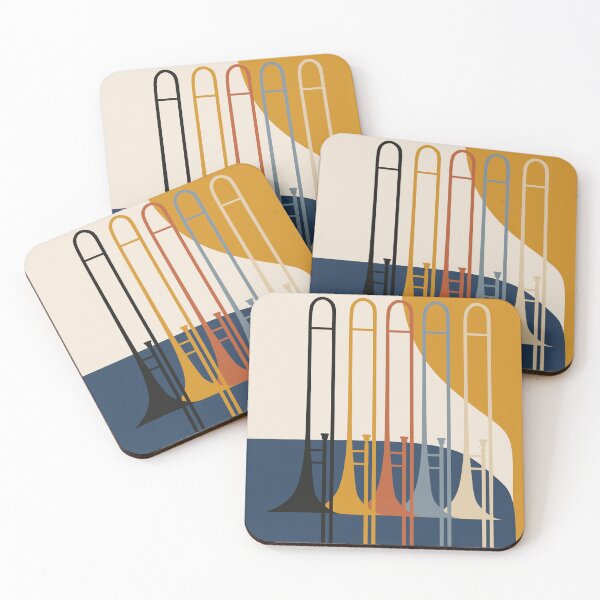 Item preview, Minimalist Trombone Collection | Mid-Century Modern Jazz Art | Bauhaus Brass Instrument Print | Abstract Music Decor designed and sold by Studio pod Burom.