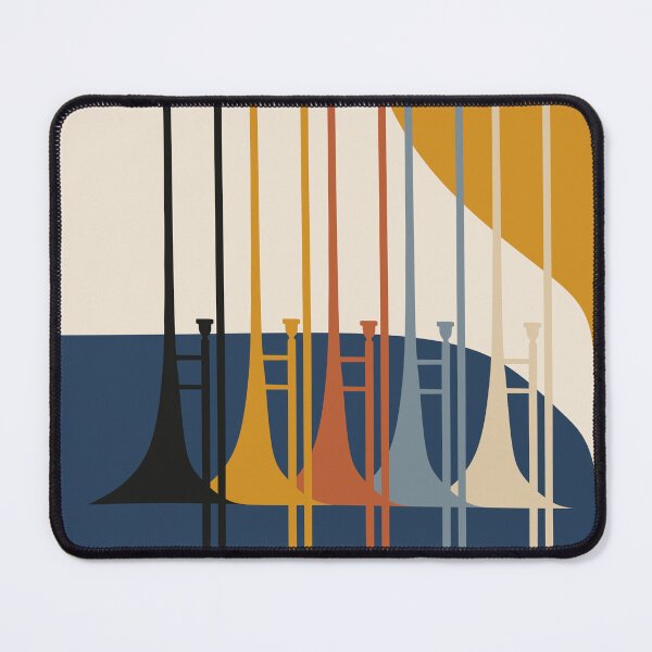 Item preview, Minimalist Trombone Collection | Mid-Century Modern Jazz Art | Bauhaus Brass Instrument Print | Abstract Music Decor designed and sold by Studio pod Burom.