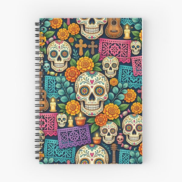 Item preview, Day of the Dead Sugar Skulls Marigold Pattern designed and sold by Sybille-Yates.