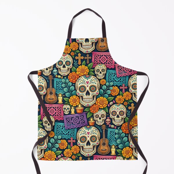 Item preview, Day of the Dead Sugar Skulls Marigold Pattern designed and sold by Sybille-Yates.