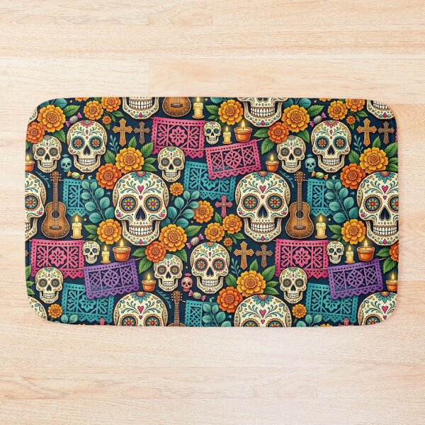 Item preview, Day of the Dead Sugar Skulls Marigold Pattern designed and sold by Sybille-Yates.