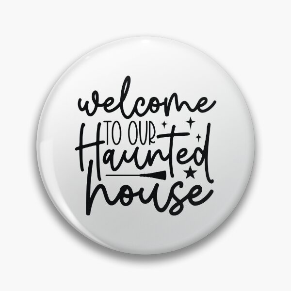 Item preview, Welcome To Our Haunted House - Retro Autumn Halloween Vibes Quotes Spooky USA Apparel designed and sold by FuzionRaptor.