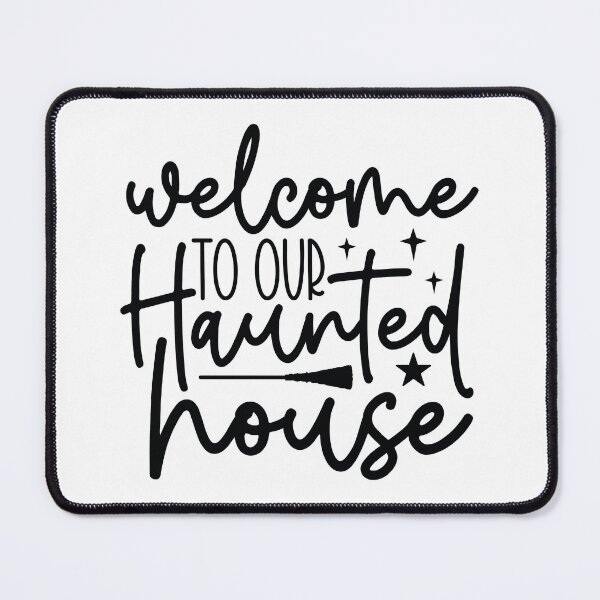 Item preview, Welcome To Our Haunted House - Retro Autumn Halloween Vibes Quotes Spooky USA Apparel designed and sold by FuzionRaptor.
