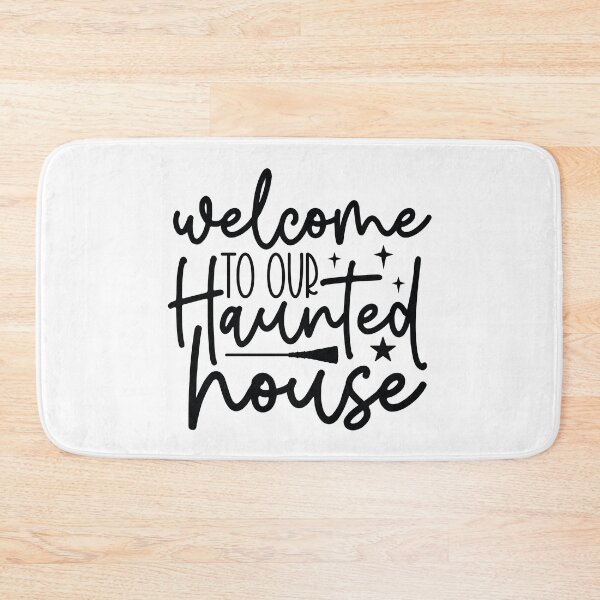 Item preview, Welcome To Our Haunted House - Retro Autumn Halloween Vibes Quotes Spooky USA Apparel designed and sold by FuzionRaptor.