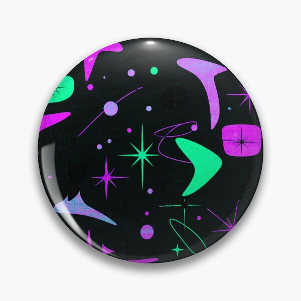 Item preview, Dark Neon Atomic Starburst Pattern - Cyberpunk 1950s Retro Futurism Design designed and sold by PureVintageLove.