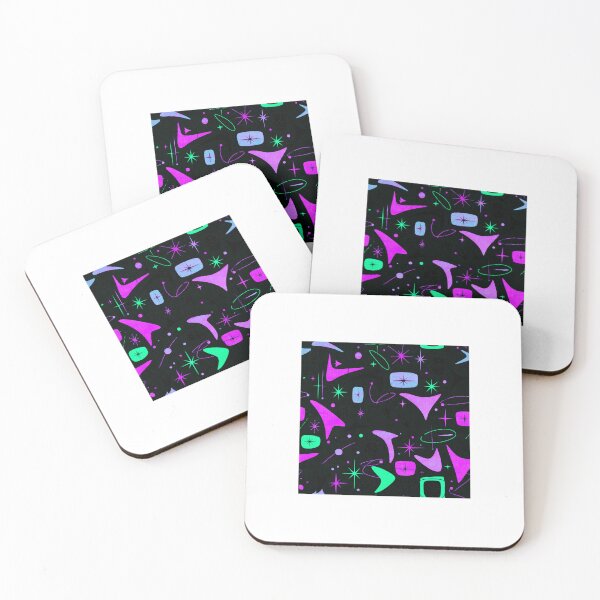 Item preview, Dark Neon Atomic Starburst Pattern - Cyberpunk 1950s Retro Futurism Design designed and sold by PureVintageLove.