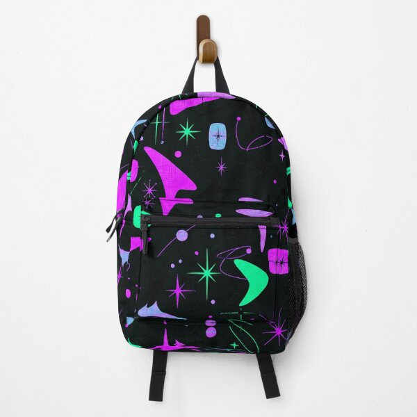 Item preview, Dark Neon Atomic Starburst Pattern - Cyberpunk 1950s Retro Futurism Design designed and sold by PureVintageLove.