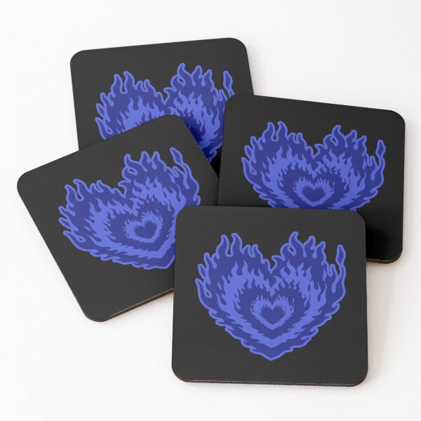 Item preview, Layered Aesthetic Dark Blue Burning Hearts designed and sold by CamilasPrints.