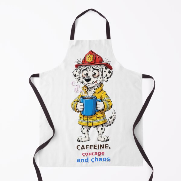 Item preview, Funny Firefighter Dalmatian Caffeine Courage Chaos designed and sold by Surviving Monday Club.