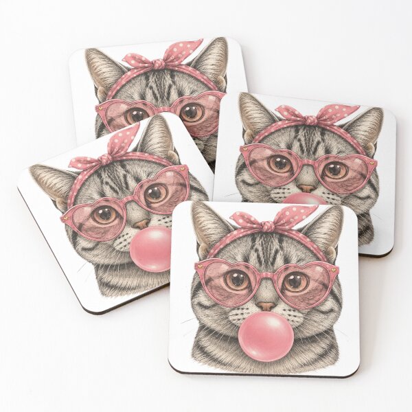 Item preview, Funny Cat, Cute Cat Meme, Bubble Gum Kitten, Vintage Style, Mental Health, Retro Cat Lover Gift designed and sold by Quiajia.