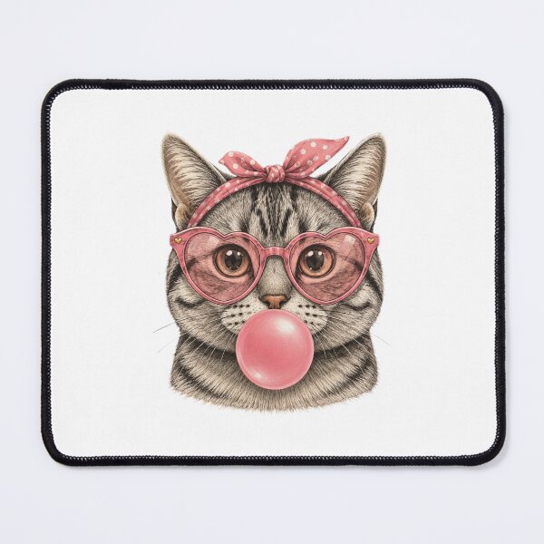 Item preview, Funny Cat, Cute Cat Meme, Bubble Gum Kitten, Vintage Style, Mental Health, Retro Cat Lover Gift designed and sold by Quiajia.