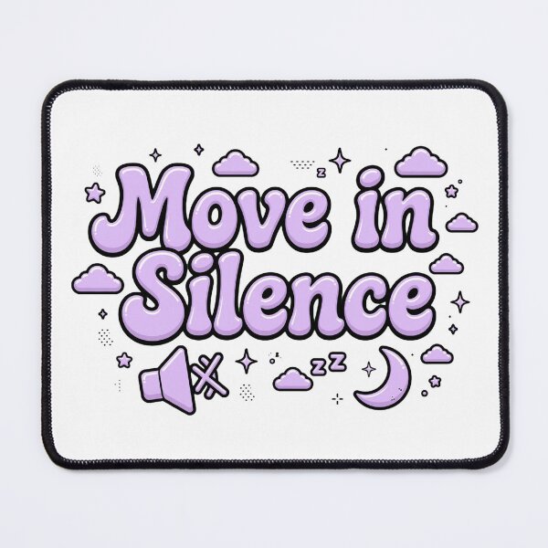 Item preview, Move in Silence Lavender Purple Moon Cloud Mute Speaker Retro Quote designed and sold by AuraVibesArts .