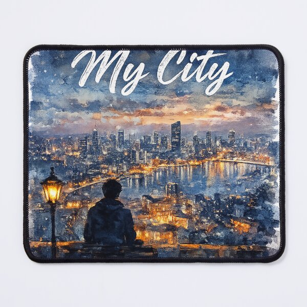 Item preview, My City – Watercolor Night Skyline Dream | Artistic Urban View designed and sold by SketchPalet.