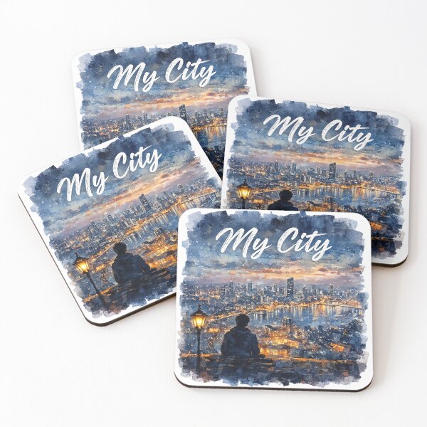 Item preview, My City – Watercolor Night Skyline Dream | Artistic Urban View designed and sold by SketchPalet.