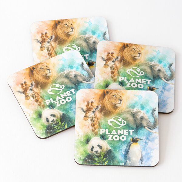 Item preview, Planet Zoo Animal Art, Colourful Watercolour Gaming Decor designed and sold by CursedTeaDesigns.