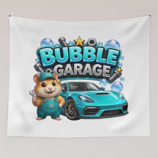 Item preview, Bubble Garage Kawaii Racing Graphic | Cute Mechanic Hamster PNG Sticker | Sports Car Streetwear Design designed and sold by Stylestickers55.