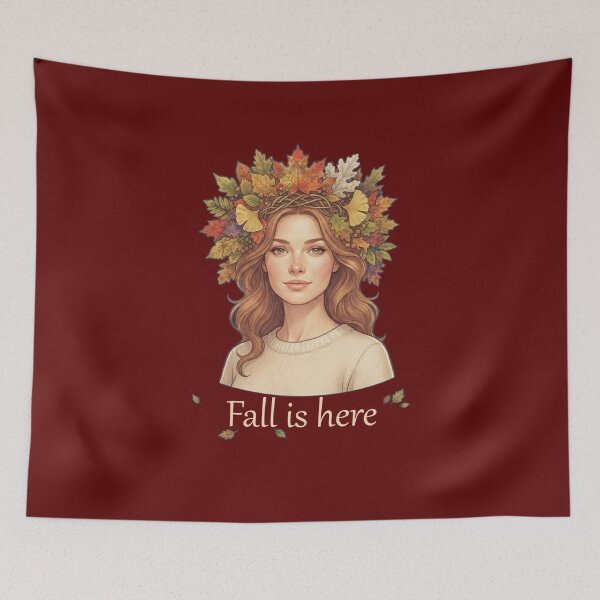 Item preview, Fall Is Here Autumn Aesthetic Girl Leaf Crown Sweater Weather Art designed and sold by Evelashop.