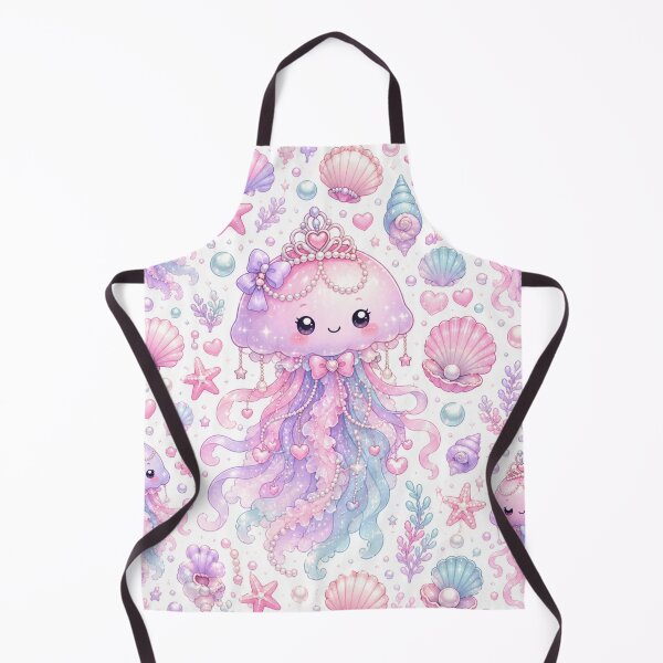 Item preview, Cute Jellyfish Princess Kawaii Pattern with Pearls, Seashells & Bubbles designed and sold by Moonlight Studio.
