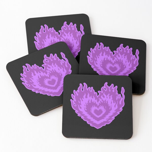 Item preview, Layered Aesthetic Purple Burning Hearts designed and sold by CamilasPrints.