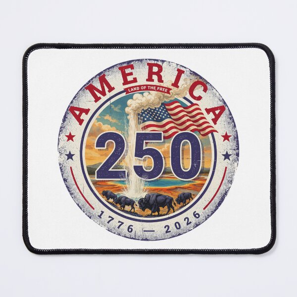 Item preview, America 250 Yellowstone Old Faithful 1776-2026 Vintage USA Tee v2 designed and sold by DarylWelsh2024.