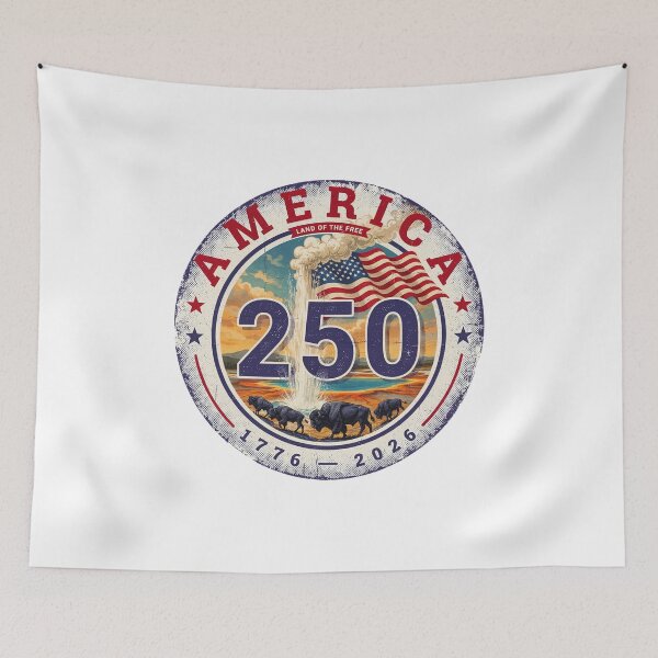 Item preview, America 250 Yellowstone Old Faithful 1776-2026 Vintage USA Tee v2 designed and sold by DarylWelsh2024.