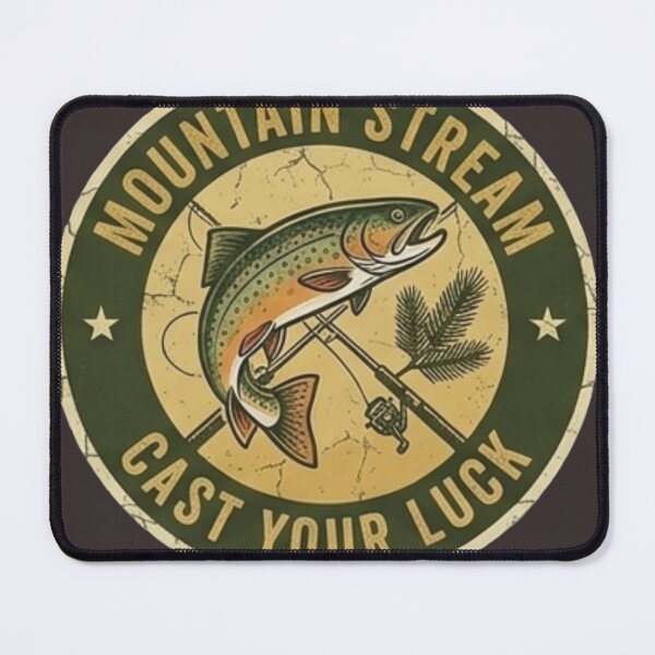 Item preview, Vintage Mountain Stream Trout Fishing Emblem designed and sold by DuobrA.