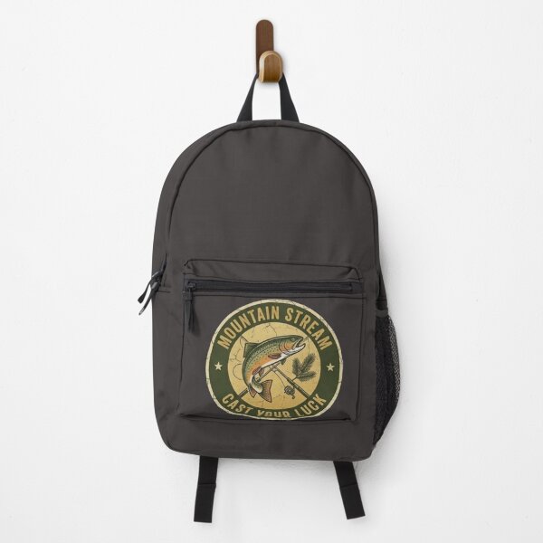 Item preview, Vintage Mountain Stream Trout Fishing Emblem designed and sold by Artsformore.