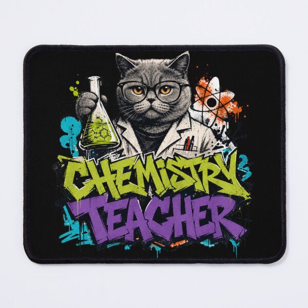 Item preview, Chemistry Teacher British Shorthair Cat Graffiti Street Art T-Shirt | Funny Science Professor Cat STEM Teacher Gift designed and sold by illeN-Art-World.