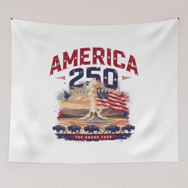 Item preview, America 250 Yellowstone Old Faithful 1776-2026 Vintage USA Tee v3 designed and sold by DarylWelsh2024.