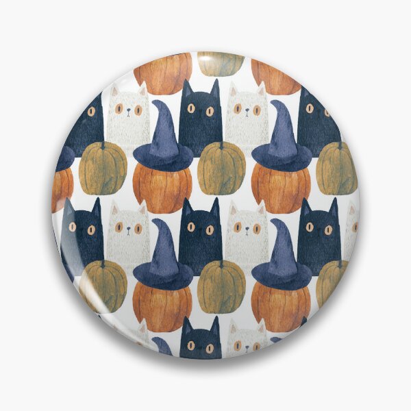 Item preview, Charming Witchy Cats & Fall Harvest Pumpkin Print designed and sold by TJ Art and Camera.