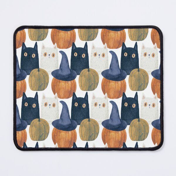 Item preview, Charming Witchy Cats & Fall Harvest Pumpkin Print designed and sold by TJ Art and Camera.