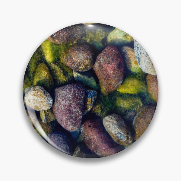 Item preview, Colorful River Pebbles and Algae Underwater Close-Up Texture of Mossy Stones and Rocks designed and sold by Nmallia.