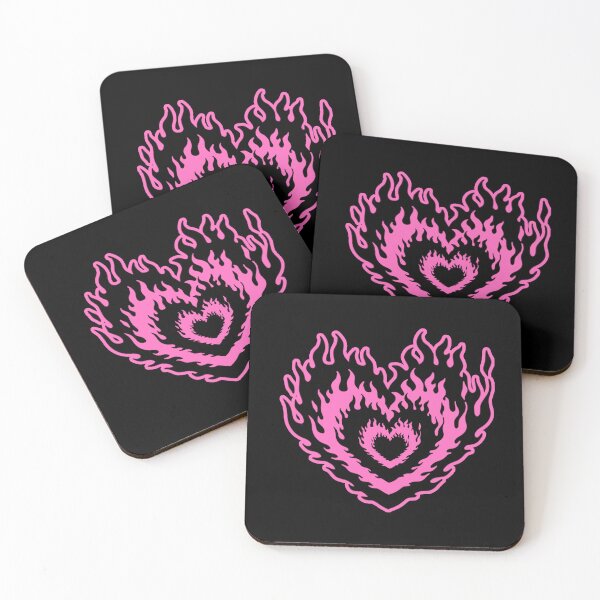 Item preview, Layered Aesthetic Black & Pink Burning Hearts designed and sold by CamilasPrints.