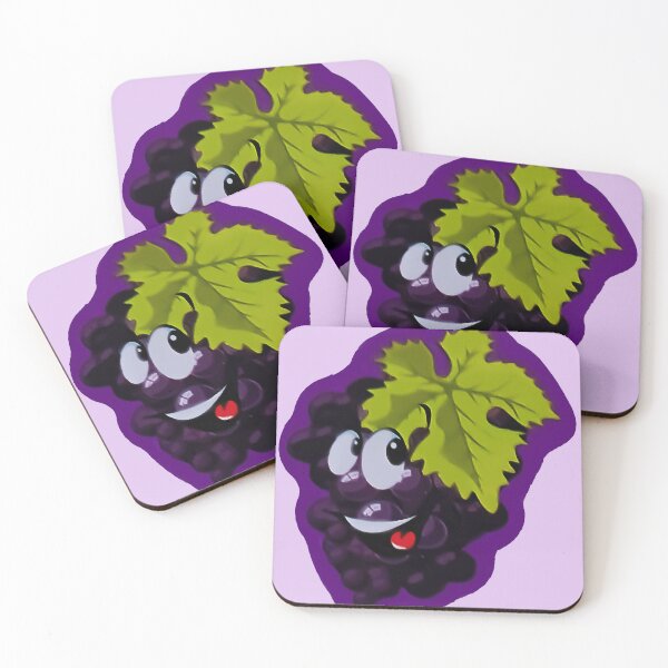 Item preview, Cute Cartoon Grapes Funny Happy Fruit Mascot Illustration designed and sold by Tokraz-art.