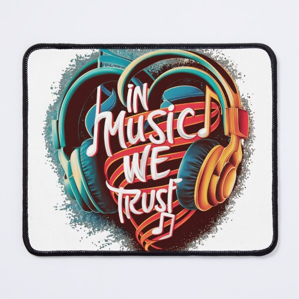 Item preview, In Music We Trust Heart Headphones Typography designed and sold by cotton candy lover.
