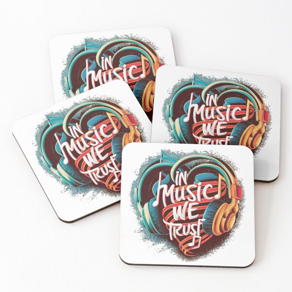 Item preview, In Music We Trust Heart Headphones Typography designed and sold by cotton candy lover.