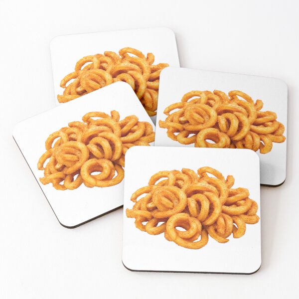 Item preview, Crispy Curly Fries on White Backdrop designed and sold by PriyankaSonara.