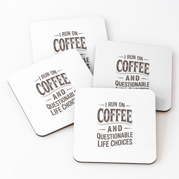 Item preview, I Run On Coffee And Questionable Life Choices Funny Sarcastic Vintage Quote designed and sold by ThefadedEra.